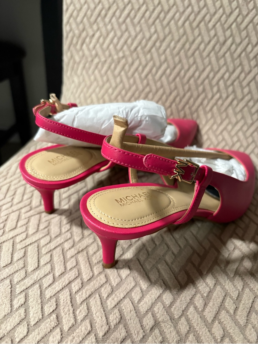 Michael Kors Pointed Slingback Heels in Hot Pink - Picture 2 of 7